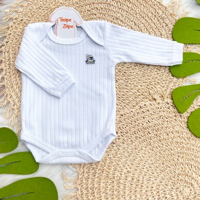 Conj. Body m/longa e Calça canelada - Branco